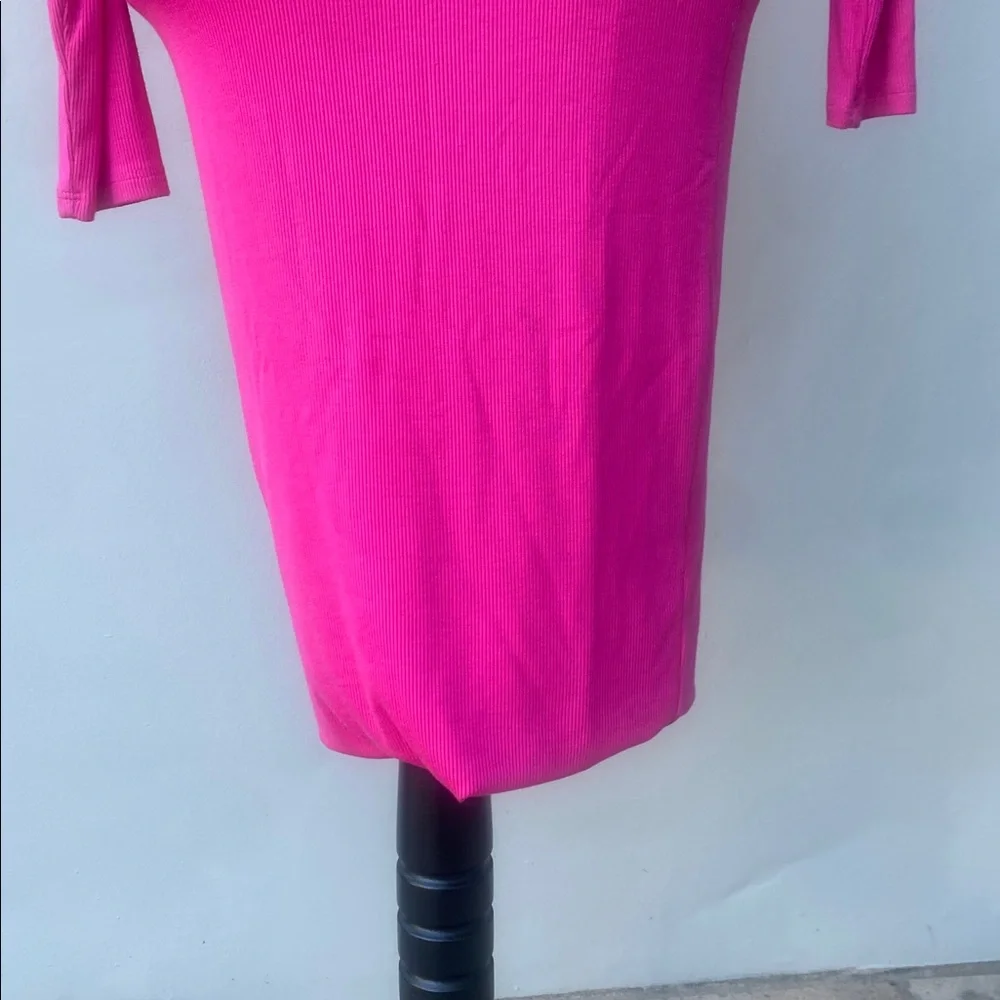 GENERATION LOVE Vibrant Pink Long Sleeve  2 pc. Outfit off shoulder on one side